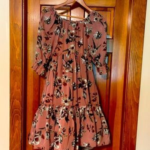 girl's mauve floral dress
